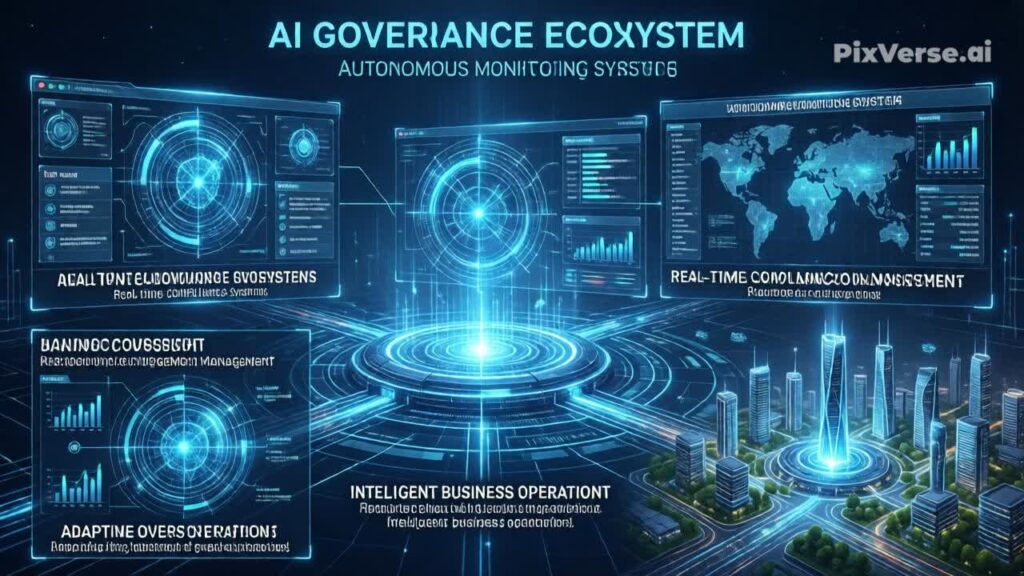AI governance applications in finance, healthcare, manufacturing, and retail industries supporting transparency and compliance