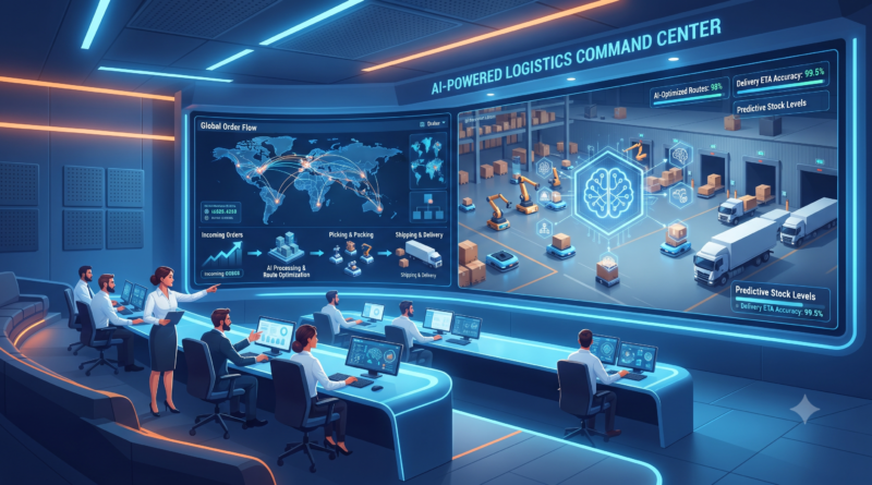 AI order management system dashboard tracking real-time order fulfillment"