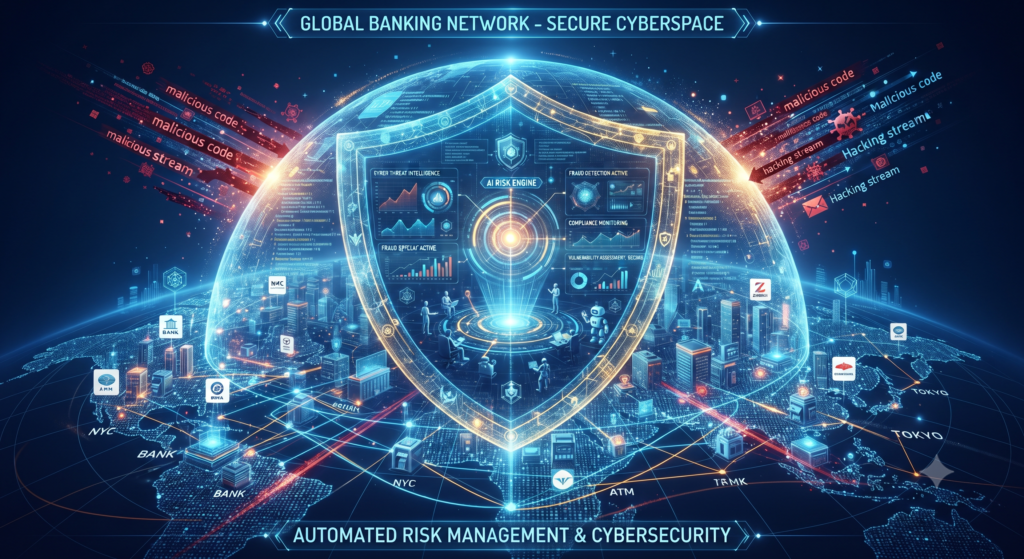 "Intelligent risk management and automated compliance monitoring in financial systems."