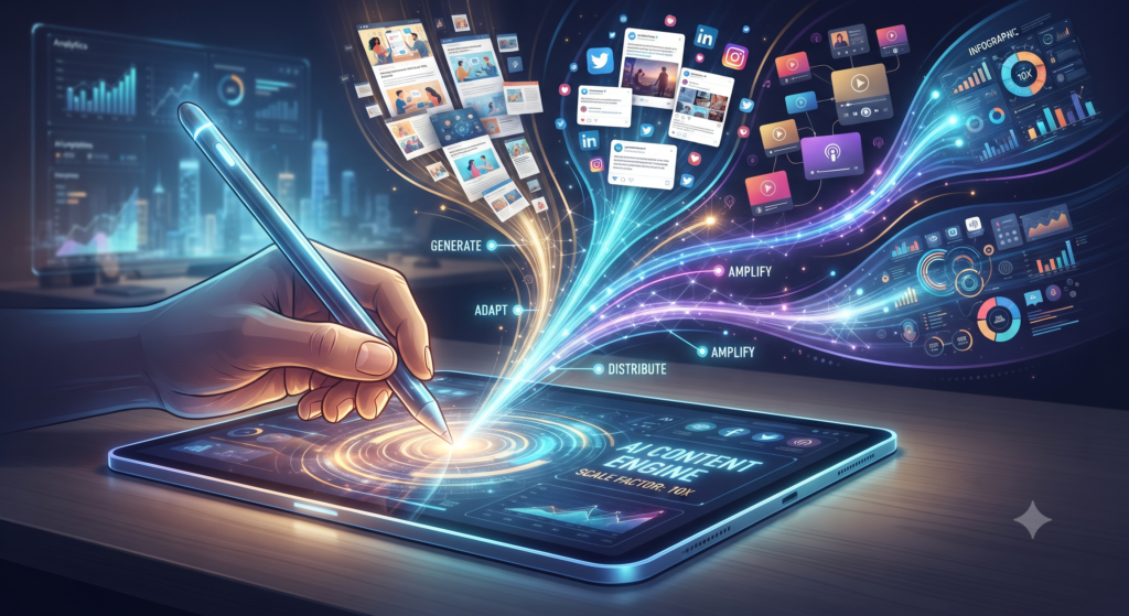 AI-assisted content creation and scaling for marketing teams.