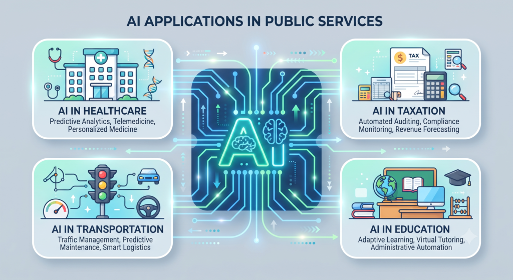 AI applications transforming healthcare, tax, and public services